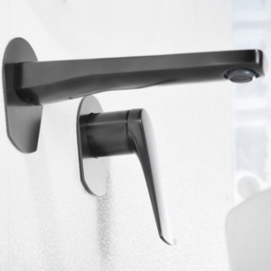 Grifo de lavabo empotrado monomando Black Gun Metal Serie Delos