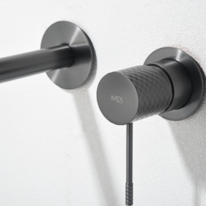 Grifo de lavabo empotrado monomando  black gun metal serie Génova