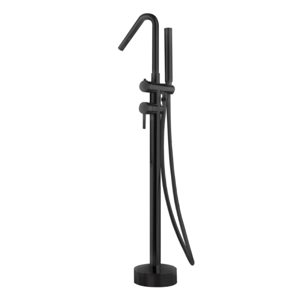 Grifería exenta de bañera monomando negro mate serie Córcega