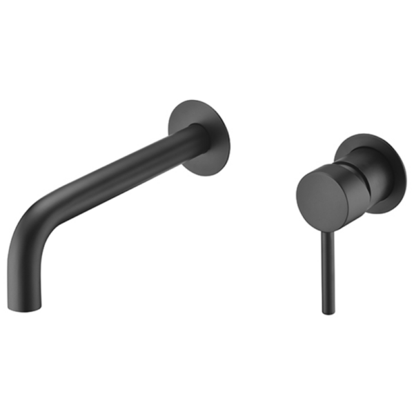 Grifo de lavabo empotrado negro mate serie Etna.