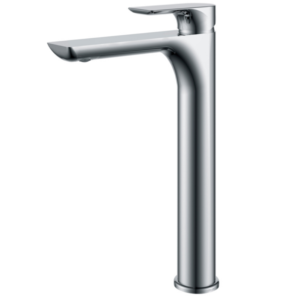 Monomando de lavabo caño alto cromado serie Nassau.