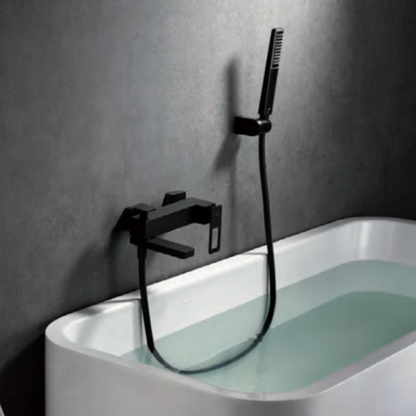 Grifería monomando baño y ducha negro mate serie Suecia.