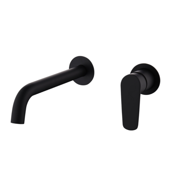 Grifo de lavabo empotrado negro mate serie Bélgica.