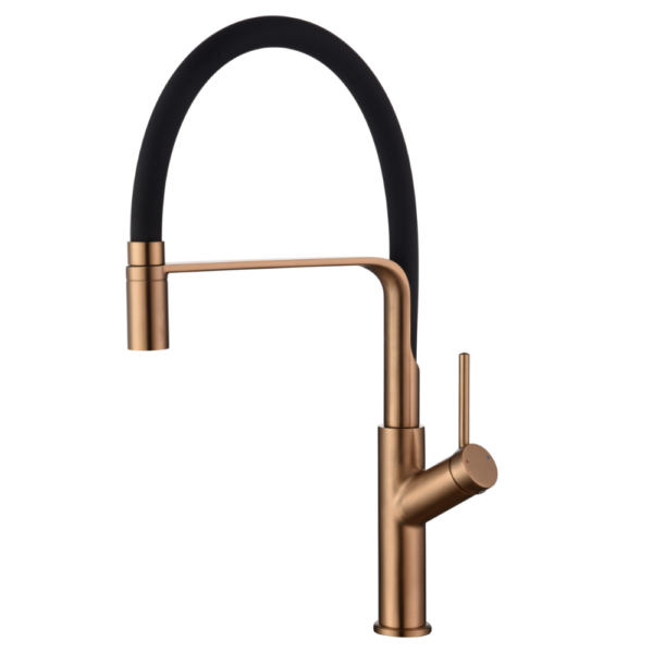 Monomando flexible oro rosa cepillado serie Sena.