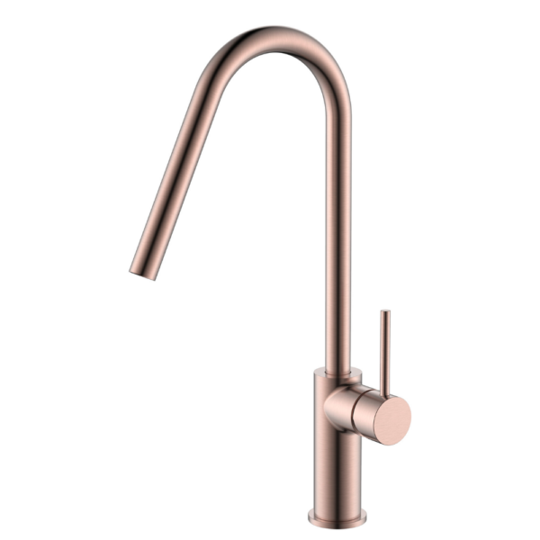 Grifería de cocina monomando oro rosa cepillado serie Kenia