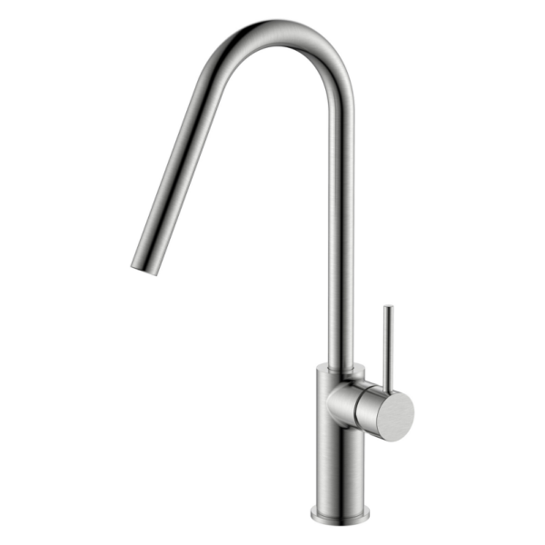 Grifería de cocina monomando níquel cepillado serie Kenia.