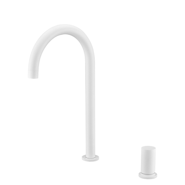 Grifería de cocina monomando blanco mate serie Manacor.