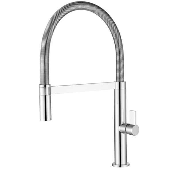 Grifería de cocina monomando flexible cromado serie Laos.