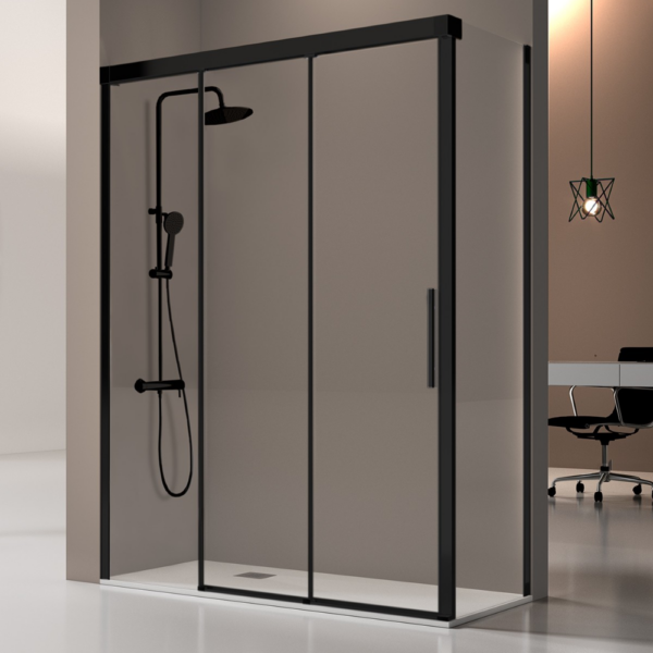Frontal de ducha Fénix negro.