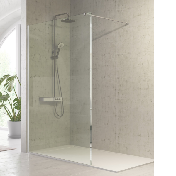 Mampara panel Fresh + barra de sujeción articulada.