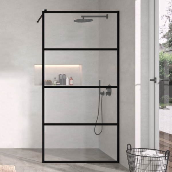 Panel de ducha fijo Fresh, Perfil aluminio "líneas"