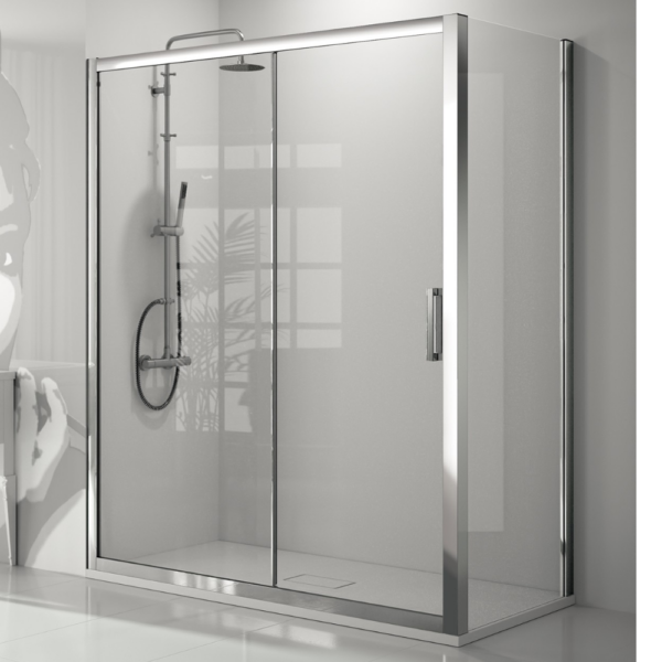 Mampara Angular S300 + panel fijo.