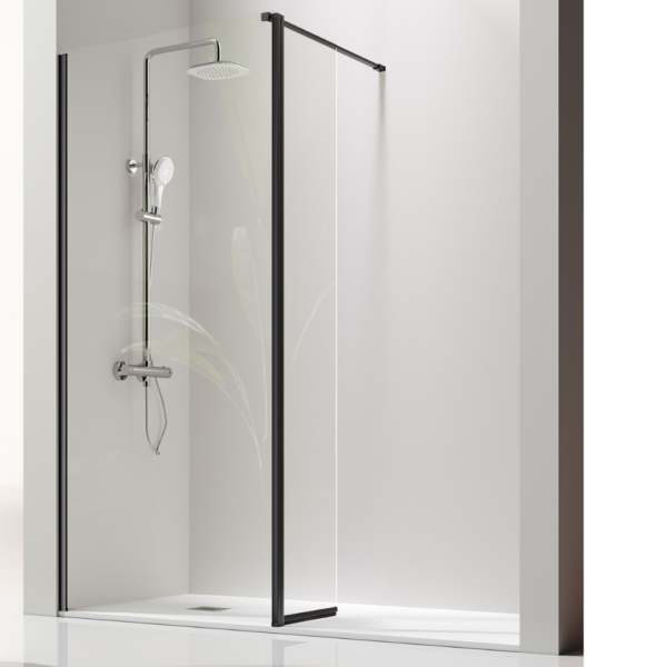 Panel fijo de ducha + puerta abatible Giro.