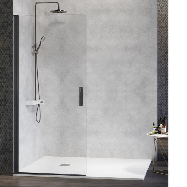 Frente de ducha abatible Nardi sin perfil de cierre.