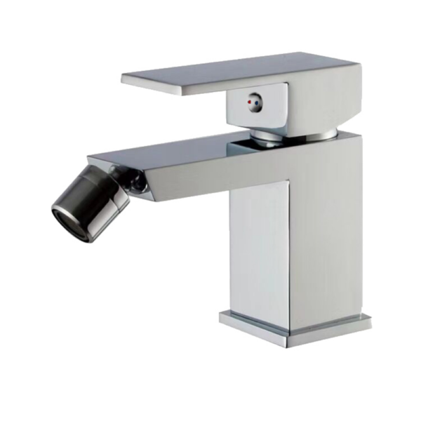 Grifo de bidet monomando cuadrado cromado serie Segura