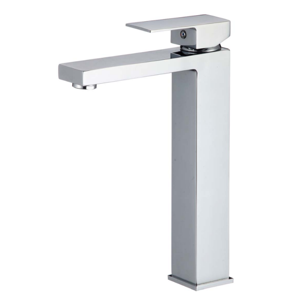 Grifo de lavabo alto pica monomando cuadrada cromado serie Segura