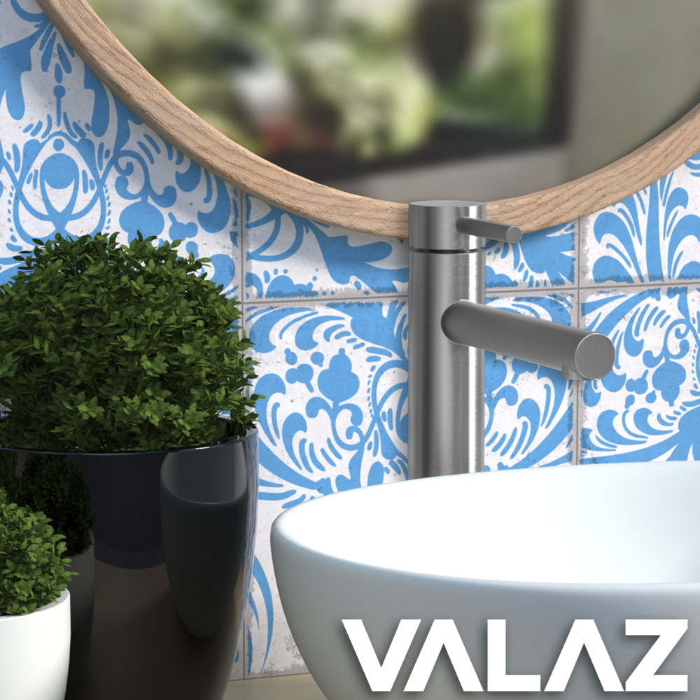 Grifo de lavabo alto pica monomando redondo caño acero cepillado serie Palancia - Imagen 3