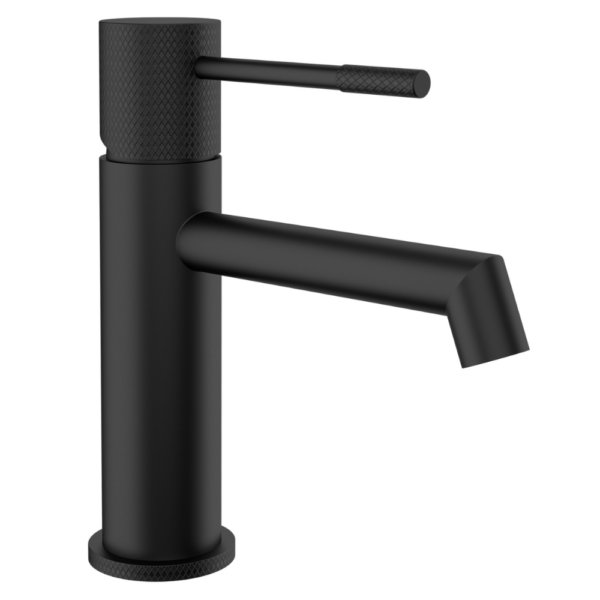Grifo de lavabo monomando caño recto acabado maneta luxury negro mate serie Casares