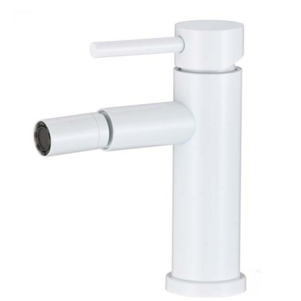 Grifo de bidet monomando redondo blanco Serie Jabalon