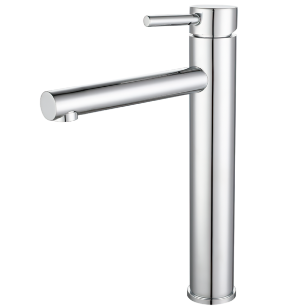 Grifo de lavabo alto pica monomando caño recto cromado serie Palancia