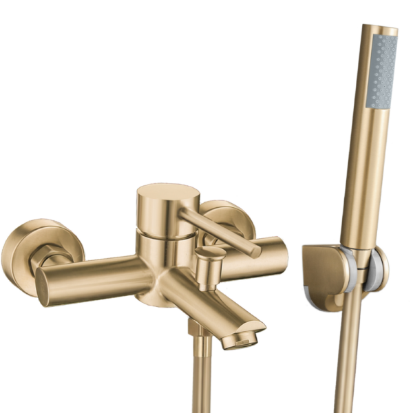 Grifo de bañera / ducha monomando oro mate cepillado serie Palancia