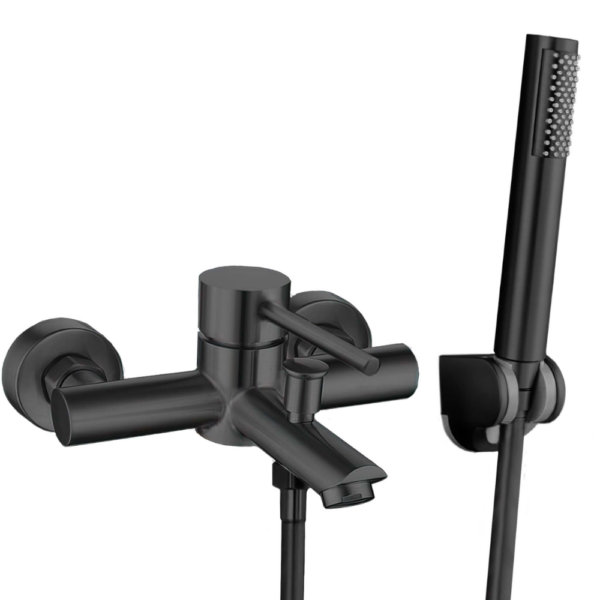 Grifo de bañera / ducha monomando negro mate serie Palancia