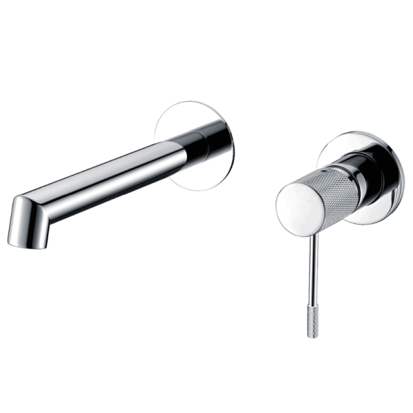 Grifo lavabo empotrado redondo monomando cromado acabado maneta luxury serie Torina.