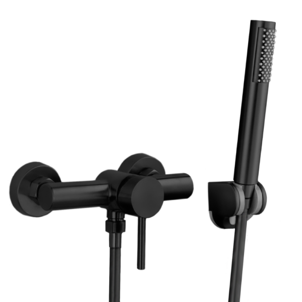 Grifo de ducha monomando negro mate serie Palancia