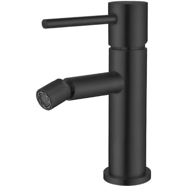 Grifo de bidet monomando redondo negro Serie Ebro