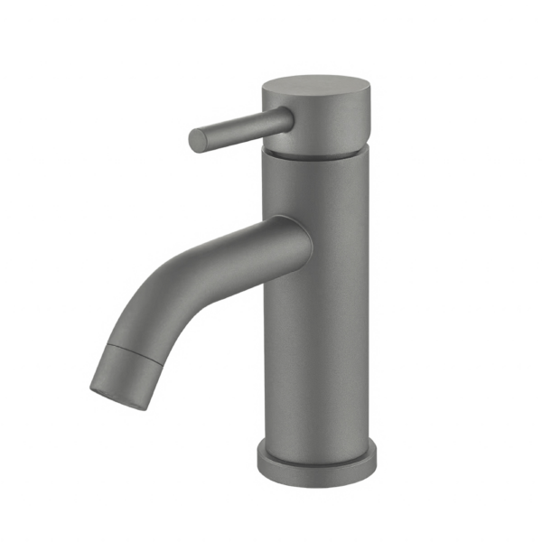 Grifo de lavabo monomando redondo gun metal Serie Jabalón