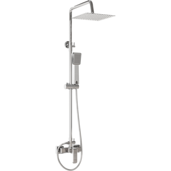 Barra de ducha monomando cuadrada cromada Serie Vinalopo