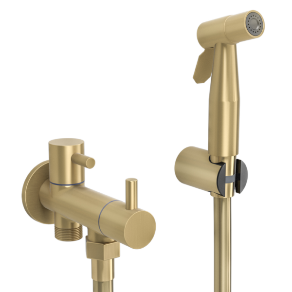 Grifo de bidet empotrado agua fría redondo 1 vía oro mate cepillado Serie Cabriel