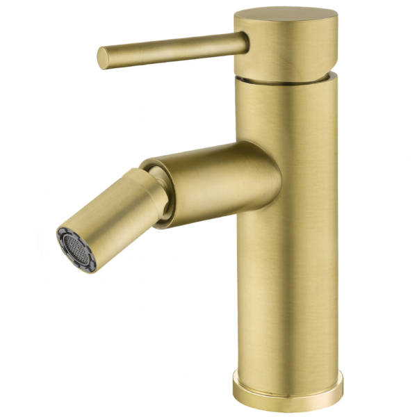 Grifo de bidet monomando redondo dorado envejecido Serie Jabalon
