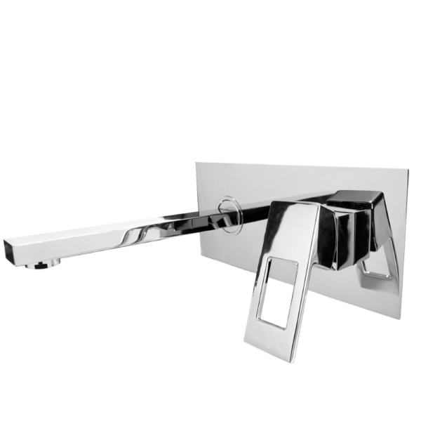 Grifo de lavabo empotrado cuadrado monomando cromado Serie Tormes