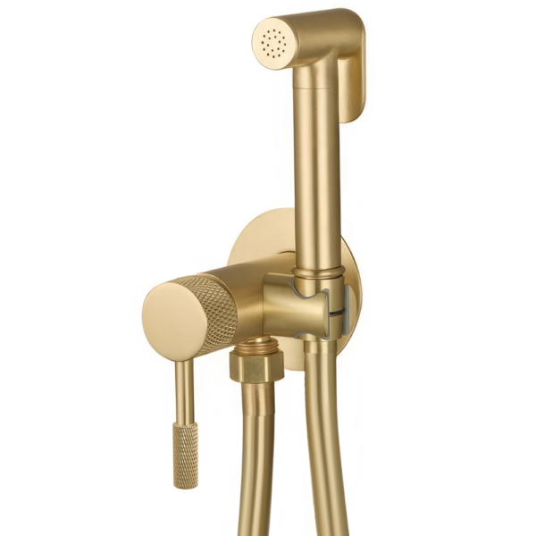 Grifo de bidet empotrado redondo oro mate acabado maneta luxury Serie Torina