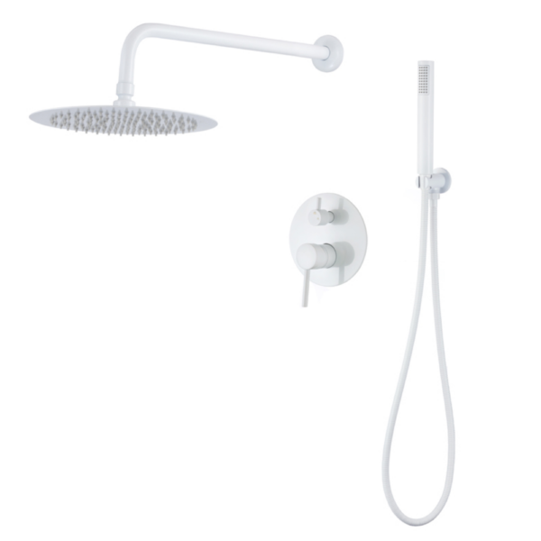 Ducha empotrada monomando pared redonda acero cepillado Serie Jucar