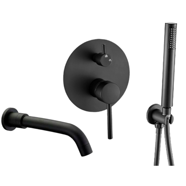 Grifo de bañera monomando negro mate serie jucar