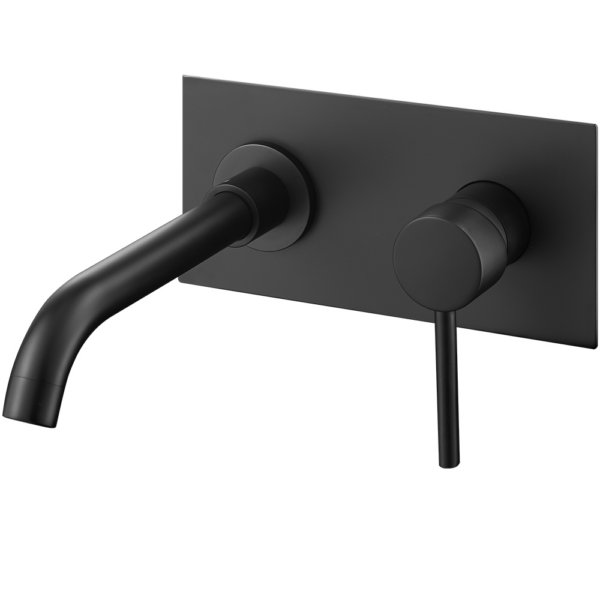 Grifo de lavabo empotrado redondo monomando negro mate Serie Jucar