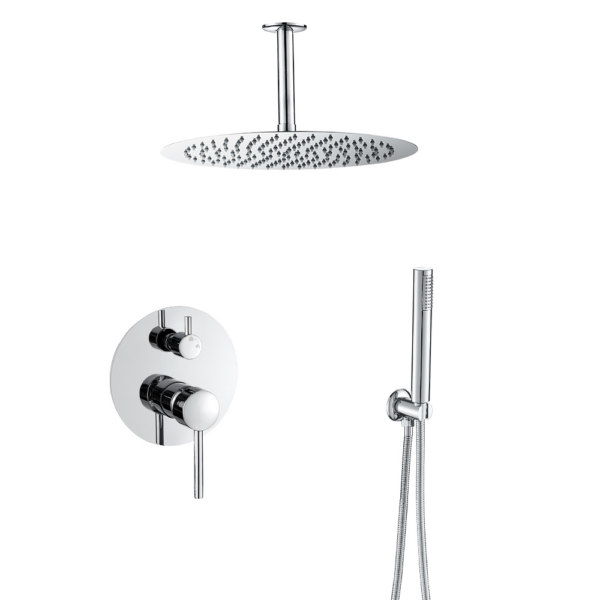 Ducha empotrada termostática techo redonda cromada Serie Jucar