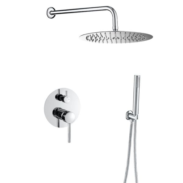 Ducha empotrada monomando pared redonda cromada Serie Jucar