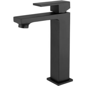 Grifo de lavabo monomando alto pica negro mate serie Vinalopo