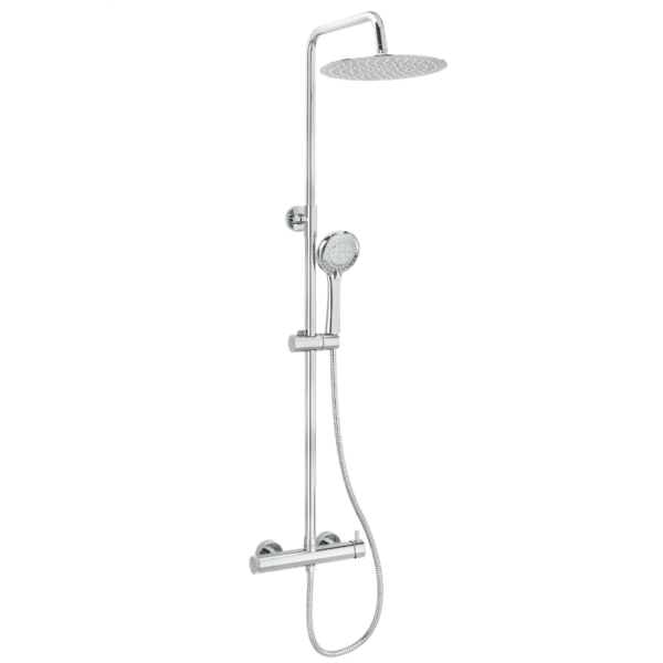 Barra de ducha monomando redonda cromada serie Jabalon