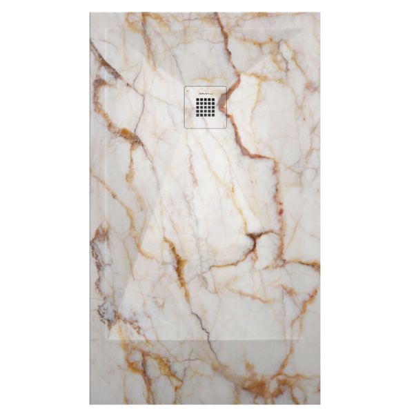 Plato de ducha Duplach Stone 3d acabado Mármol crema.