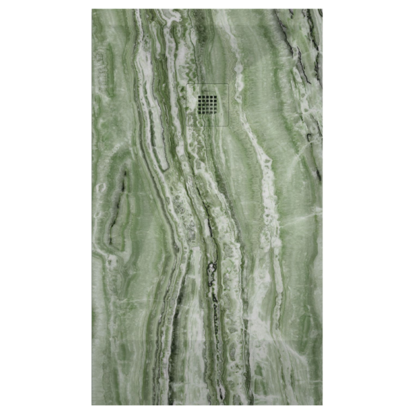 Plato de ducha Duplach Stone 3d acabado Travertino Verde.