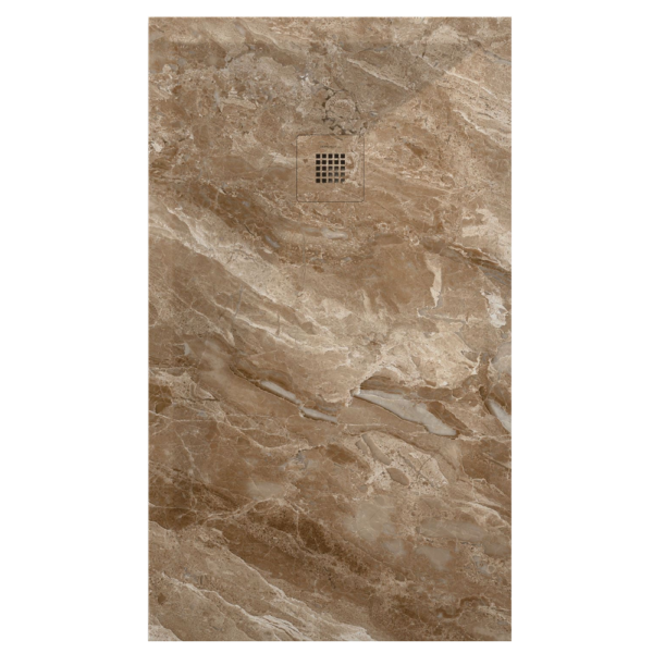 Plato de ducha Duplach Stone 3d acabado Emperador claro.