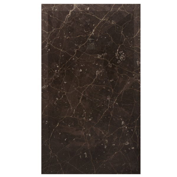 Plato de ducha Duplach Stone 3d acabado Oasis marrón oscuro.