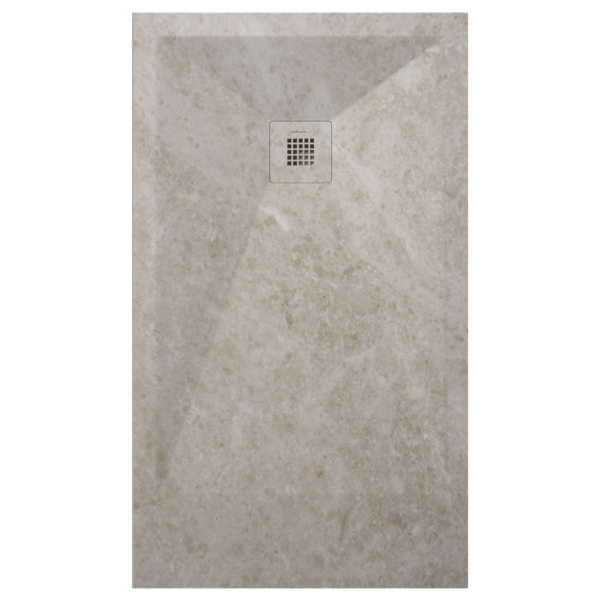 Plato de ducha Duplach Stone 3d acabado Moscato crema.