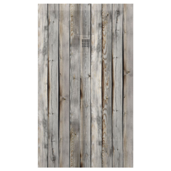 Plato de ducha Duplach Stone 3d acabado Rústico blanco.