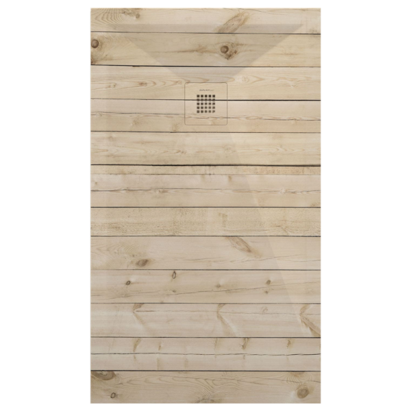 Plato de ducha Duplach Stone 3d acabado Pino natural.