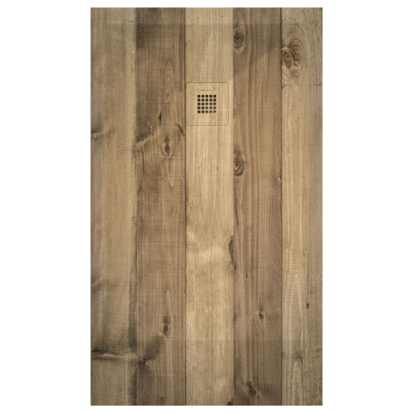 Plato de ducha Duplach Stone 3d acabado Roble ahumado.